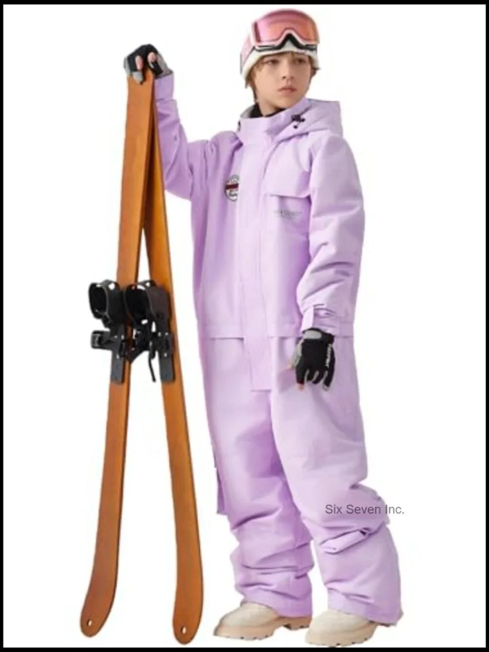 Waterproof Insulated One-Piece Snowsuit for Kids Skiing Snowboarding